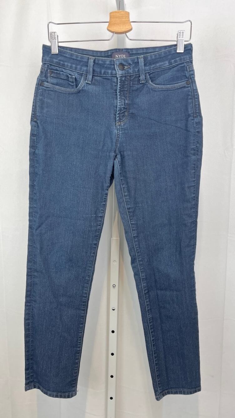 NYDJ Alina Convertible Ankle Jeans 5 Pocket Skinny Stretch Medium Wash Blue 6